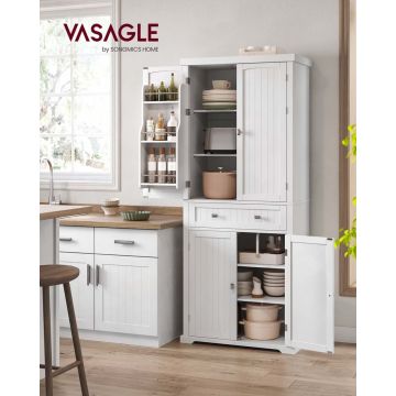 Dulap bucatarie, Helan-old, Vasagle, Alb, 76x40x182.1 cm