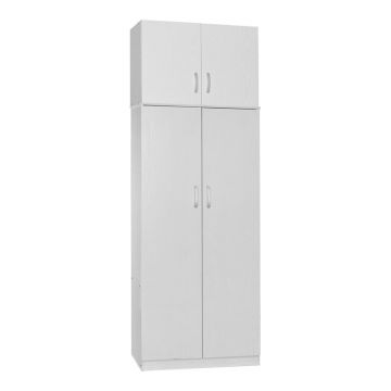Dulap cu 2 usi, Athos, V5, Alb, 80x42x240 cm