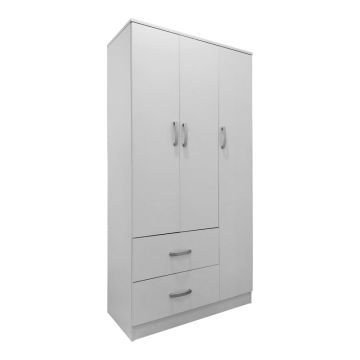 Dulap cu 3 uși și 2 sertare Athos, Lemn, 90x42x180 cm