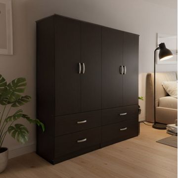 Dulap cu 4 usi, Athos, V19, Wenge, 160x42x180 cm