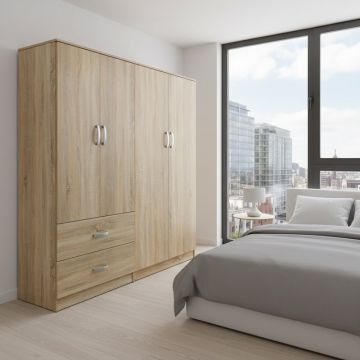 Dulap cu 4 usi, Athos, V3, Stejar, 160x42x180 cm