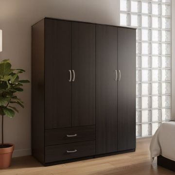 Dulap cu 4 usi, Athos, V3, Wenge, 160x42x180 cm