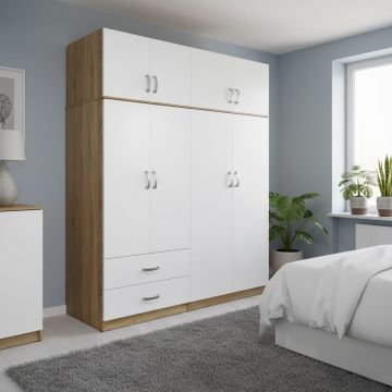 Dulap cu 4 usi, Athos, V8, Sonoma, 160x42x240 cm