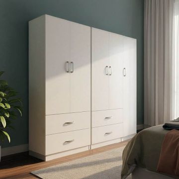 Dulap cu 5 usi, Athos, V25, Alb, 170x42x180 cm