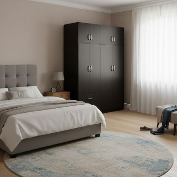 Dulap cu 6 uși și spațiu de depozitare Lego, wenge, 240x42x240 cm