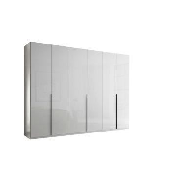 Dulap Cu Uși Rotative, 302/225/58 cm, alb, alb lucios intens