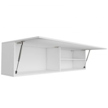 Dulap de Baie Montat pe Perete, Dulap Suspendat Modern cu Usa Soft Close, 2 Compartimente si Raft Reglabil, Economisire Spatiu, 120x23x30 cm, Alb