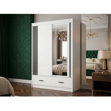 Dulap dressing Canada, 2 usi cu oglinda, 150 cm, Alb