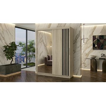 Dulap dressing Riga 2 usi cu oglinda, 150 cm, Sonoma