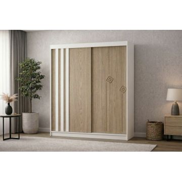 Dulap dressing Vio 2 usi, 135 cm, Alb/Sonoma