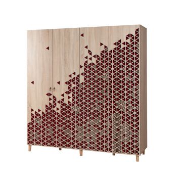 Dulap IMAJ, 4 usi, stejar sonoma, 180x52x192 cm