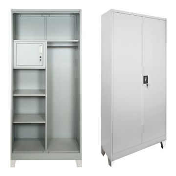 Dulap metalic cu compartimentare Zogi, metal, gri deschis, 90x45x190 cm