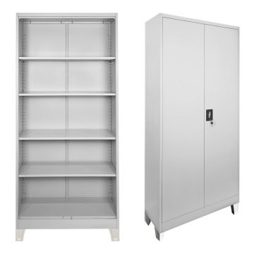 Dulap metalic cu functie de depozitare Ugren, metal, Gri, 90x40x190 cm