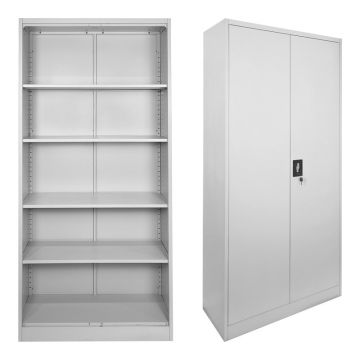 Dulap metalic Ugren, Gri deschis, 90x40x180 cm