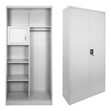 Dulap metalic Zogi cu partitie, Gri deschis, 90x45x180 cm