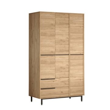 Dulap ON15-S, 3 usi, 2 sertare, nuc, 112,2x55x195,6 cm