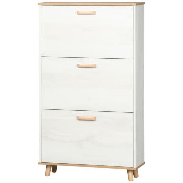 Dulap Pantofi Alb 70 23,5 122 cm - Sertare  Rafturi Reglabile