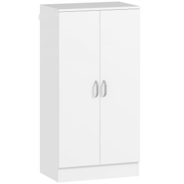 Dulap pentru Pantofi cu 6 Rafturi Ajustabile din Lemn 55x35x108 cm Alb
