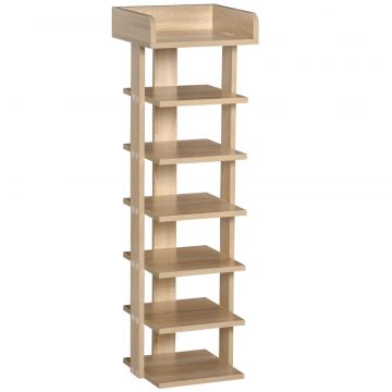 Dulap pentru Pantofi din Lemn 6 pantofi cu Raft de depozitare 32x30x104cm