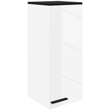 Dulap Suspendat pentru Baie cu 3 Rafturi si Polite Reglabile, 30x32x73 cm, Alb