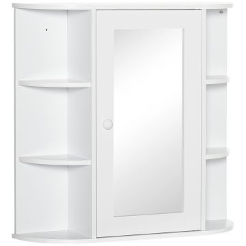 Dulapior Baie cu Oglinda - Lemn Alb 66 17 63 cm