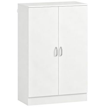 HOMCOM Dulap pentru pantofi cu 2 uși, 6 rafturi reglabile, balamale soft-close pentru 21 de perechi, lemn natural | Aosom Romania