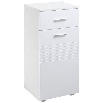 Mobilier Baie din Lemn cu Sertar si Dulapior 1 Usa cu Polite, 35x30x77,5 cm