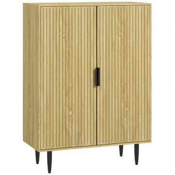 Pantofar Compact pentru 15 Perechi de Pantofi, cu 4 Rafturi Reglabile, 80x38x110cm, Stejar