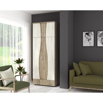 Sifonier 2 usi S, 90 cm - Stejar K02/Stejar K01