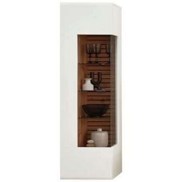 Vitrină Suspendată, alb, stejar Artisan