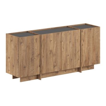 Comodă în culoare naturală cu aspect de lemn de pin cu orificiu pentru cabluri 180x80x45 cm Dorma – Kalune Design