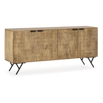 Comodă în culoare naturală din lemn de mango 175x78x40 cm Priya – MOME