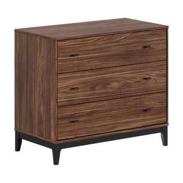 Comodă în culoare naturală închisă cu aspect de lemn de nuc 100x89x55 cm Ilyas – Vipack