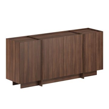 Comodă în culoare naturală închisă cu aspect de lemn de nuc cu orificiu pentru cabluri 180x80x45 cm Dorma – Kalune Design