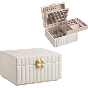 Cutie de bijuterii Songmics Alb 24x21.5x13.5 cm
