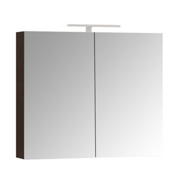 Dulap baie suspendat QUATTRO, cu oglinda, 2 usi, alb, 80x14.5x68 cm