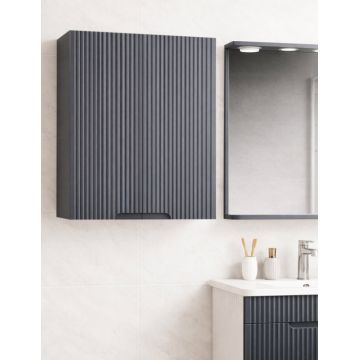 Dulap baie suspendat seria 033, front MDF, 2 usi, antracit, 60x22x68 cm