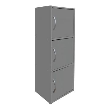Dulap cu 3 usi, Soline, Gri deschis, 34.5x40x90.5 cm