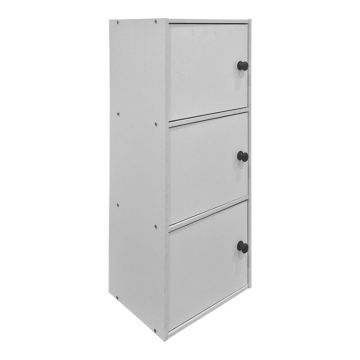 Dulap cu 3 usi, Wirdia, Alb, 24x30.5x71.5 cm
