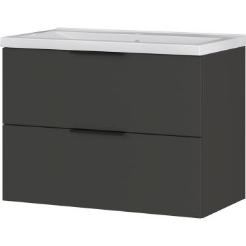 Dulap cu chiuvetă gri antracit suspendat cu aspect mat 81x65 cm Crandon – Germania