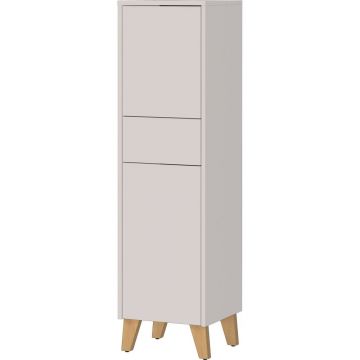 Dulap de baie crem înalt cu aspect mat 33x123 cm Arnea – Germania