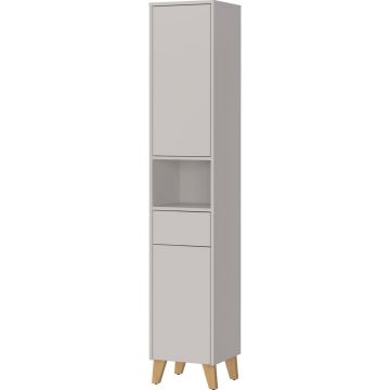 Dulap de baie crem înalt cu aspect mat 33x181 cm Arnea – Germania