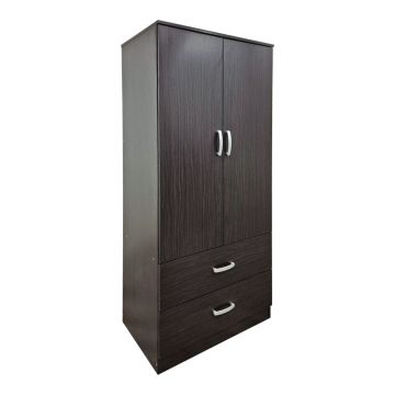 Dulap de haine Double-leaf wardrobe cu 2 drawers Alvia, alb, 80x52x180 cm