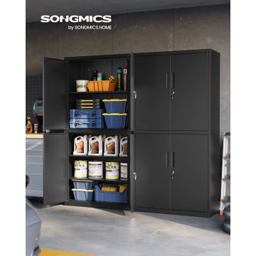 Dulap metalic, Berend, Songmics, Negru, 80x40x180 cm