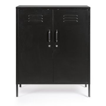 Dulap negru din metal cu încuietoare 80x101,5x40 cm Cambridge – Yes Everyday