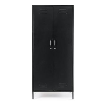 Dulap negru din metal cu încuietoare 80x185x50 cm Cambridge – Yes Everyday