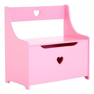 Dulap pentru copii roz cu bancă 60x62x34 cm Pink Heart – Premier Housewares