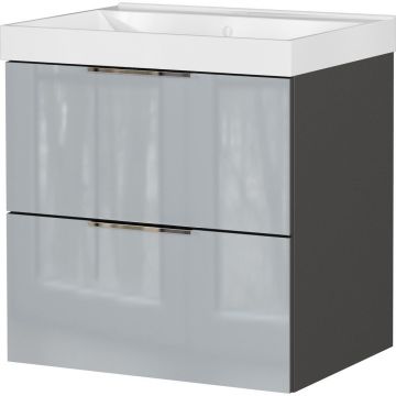 Dulap sub chiuvetă gri suspendat cu aspect lucios 61x65 cm Celano – Germania