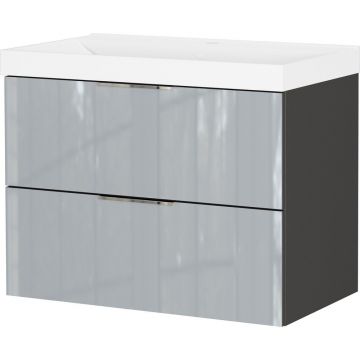 Dulap sub chiuvetă gri suspendat cu aspect lucios 81x65 cm Celano – Germania