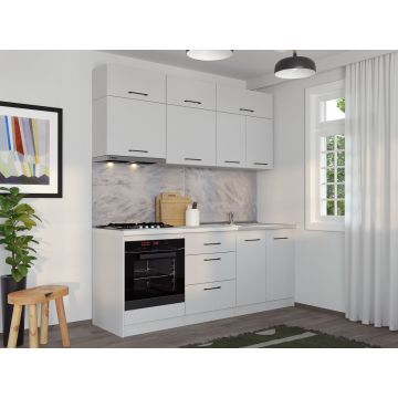 Mobila Bucatarie Fog Alba - 200 cm